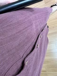 Alya Vişne Keten Gold Detay Elbise