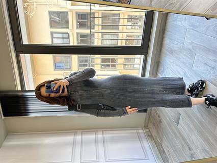 Asit Yıkamalı Likralı Elbise