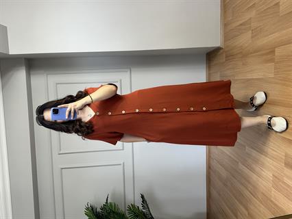 Asya Kremit Pamuk Viskon Elbise