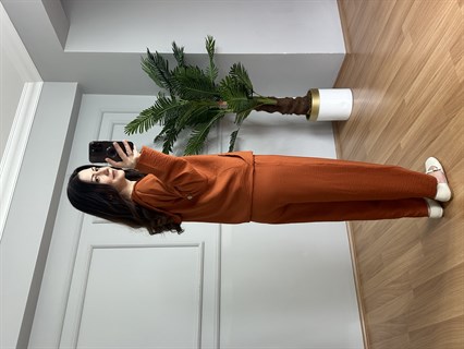 Aura Kiremit Bambu Kumaş Kapüşonlu Takım 