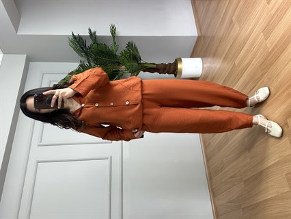 Aura Kiremit Bambu Kumaş Kapüşonlu Takım 