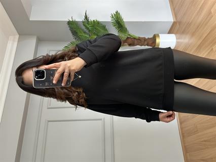 Ava Siyah 2 İplik Basic Sweatshirt