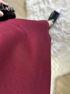 Ayza Bordo Modal Kumaş Yandan Yırtmaçlı Basic Elbise