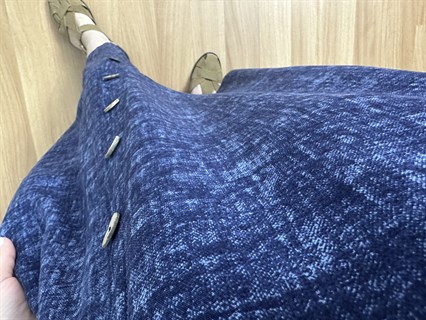 Beste Hareli Lacivert Yandan Düğme Detaylı Pamuk Viskon Elbise