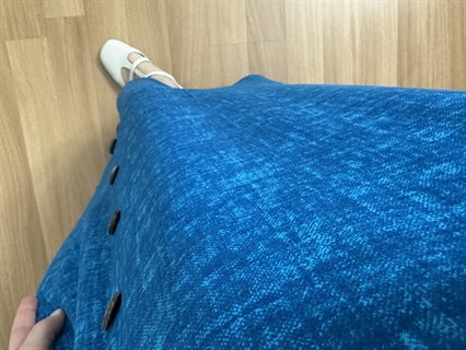 Beste Hareli Mavi Yandan Düğme Detaylı Pamuk Viskon Elbise