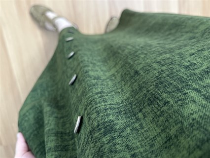 Beste Hareli Yeşil Yandan Düğme Detaylı Pamuk Viskon Elbise 