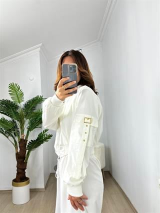 Beyaz Orjinal ZR Marka Bomber Ceket