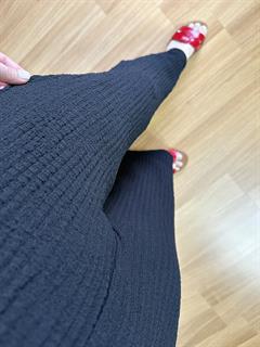 Bubble Siyah Crop Pantolon Takım