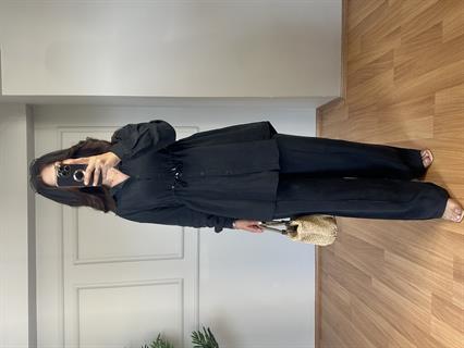 Daria Antrasit Orj Marka Yıkamalı Tensel Kumaş Takım