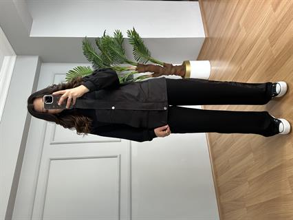 Delra Siyah Paraşüt Ve Modal Kumaş Tasarım Eşofman Takımı