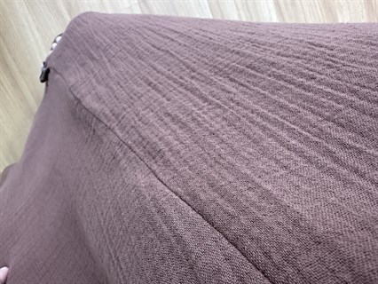 Deny Kahve Düğme Detaylı Müslin Elbise