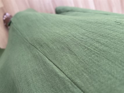 Deny Yeşil Düğme Detaylı Müslin Elbise