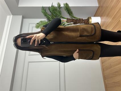 Elen Kahve Biyeli Polar Yelek