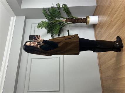 Elen Kahve Biyeli Polar Yelek