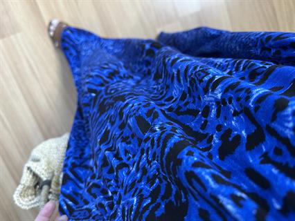 Elisa Mavi Balon Kol Pamuk Viscon Elbise