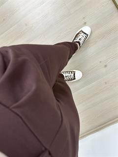 Emily Kahve Krep Kumaş Havuç Kesim Pantolon