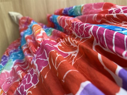 Flora Pembe Mor Viskon Maxi Boy Elbise