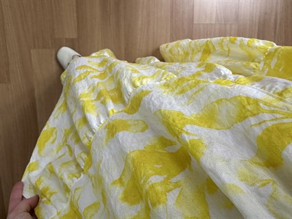 Flora Sarı Beyaz Çiçekli Viskon Maxi Boy Elbise