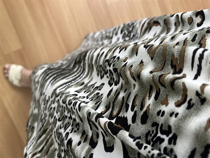 Frıda Leopar Detaylı Kalın Askılı Viskon Elbise