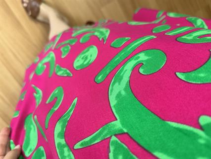 Garcia Pembe-Yeşil Midi Boy Kolsuz Elbise