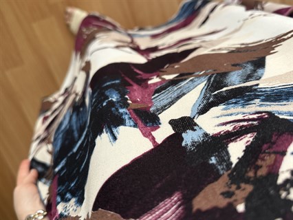 Helin Bordo Geometrik Desen Pamuk Viskon Midi Boy Elbise