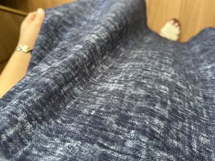 Helin Lacivert Hareli Pamuk Viskon Midi Boy Elbise