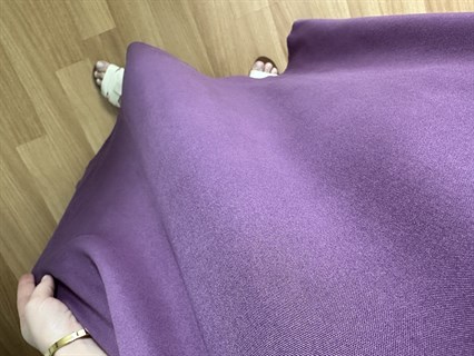 Helin Lila Tek Renk Desen Pamuk Viskon Midi Boy Elbise