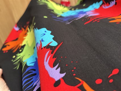 Helin Siyah Geometrik Desen Pamuk Viskon Midi Boy Elbise