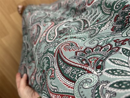 Helin Yeşil Geçişli Desen Pamuk Viskon Midi Boy Elbise