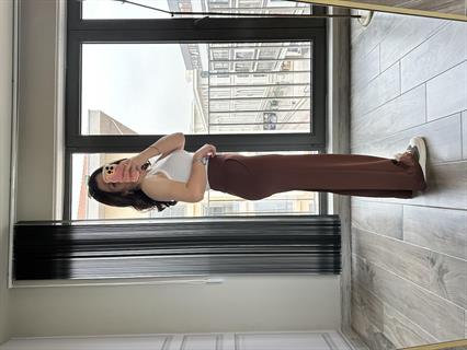 Kahve Korsaj Kemerli Palazzo Pantolon