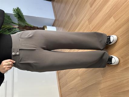 Kendy Antrasit Likralı Bel Çift Düğmeli Palazzo Pantolon