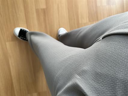 Kendy Gri Likralı Bel Çift Düğmeli Palazzo Pantolon