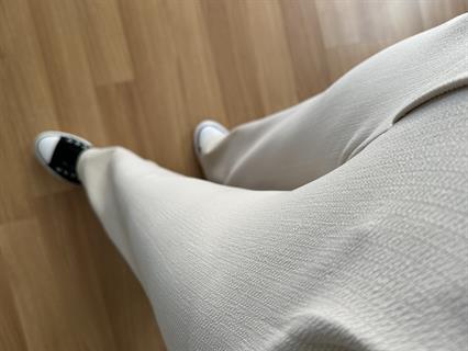 Kendy Krem Likralı Bel Çift Düğmeli Palazzo Pantolon