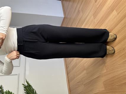 Kendy Lacivert Likralı Bel Çift Düğmeli Palazzo Pantolon