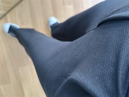 Kendy Siyah Likralı Bel Çift Düğmeli Palazzo Pantolon