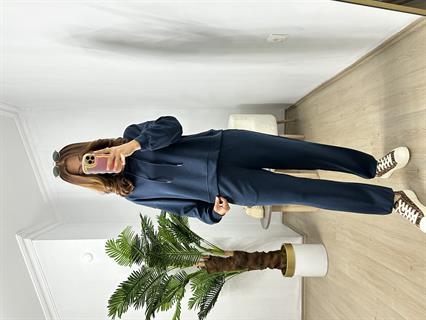 Lacivert Premium Kalite Modal Kumaş Orjinal Marka Kapüşonlu Eşofman Takımı