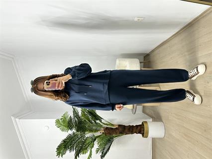 Lacivert Premium Kalite Modal Kumaş Orjinal Marka Kapüşonlu Eşofman Takımı