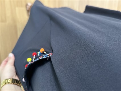 Lara Antrasit Ponpon Cepli Likralı Elbise 