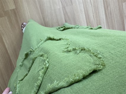 Lilya Yeşil Papatya Detaylı Müslin Elbise