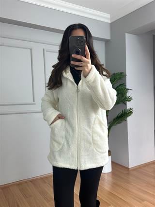 Liora Beyaz Peluş Ceket