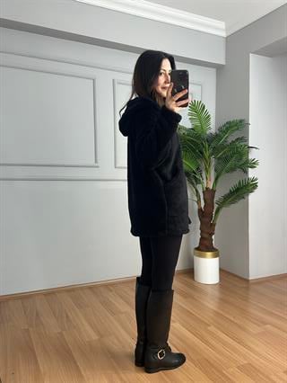 Liora Siyah Peluş Ceket