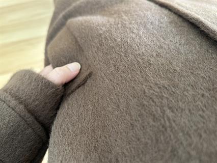 Liva Acı Kahve Premium Broş Detaylı Gizli Çıtçıtlı Kaşe Kaban