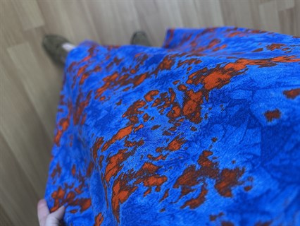 Loren Mavi Dokuma Viskon V Yaka Elbise