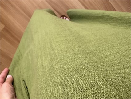 Lotus Yeşil V Yaka Keten Elbise