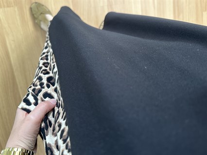 Luisa Siyah Leopar detaylı Penye Modal Elbise 