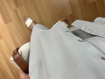 Lusia Gri Gabardin Kumaş Gömlek Şalvar Pantolon Takım