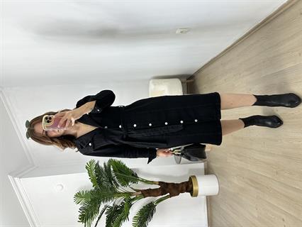 Maria Siyah Jean Kuşaklı Elbise