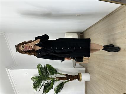 Maria Siyah Jean Kuşaklı Elbise