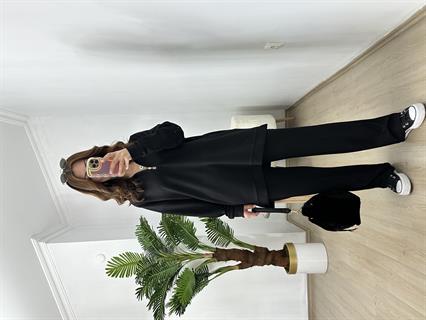 Marina Siyah Modal Kumaş Eşofman Takım