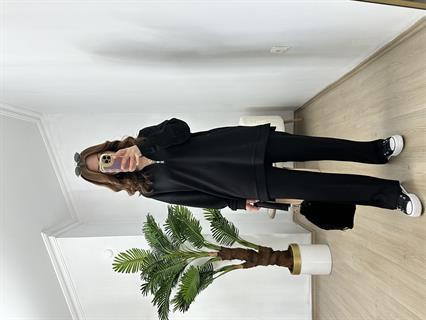 Marina Siyah Modal Kumaş Eşofman Takım